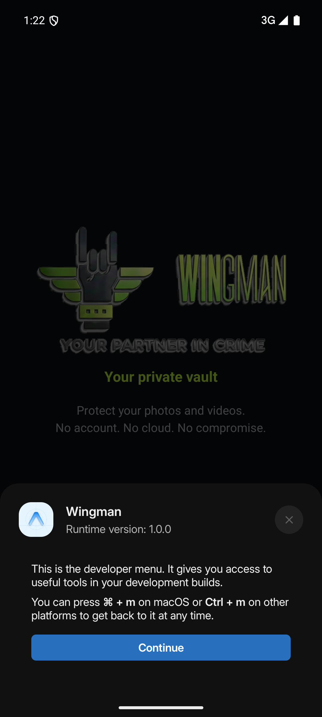 Wingman app screen